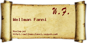 Wellman Fanni névjegykártya